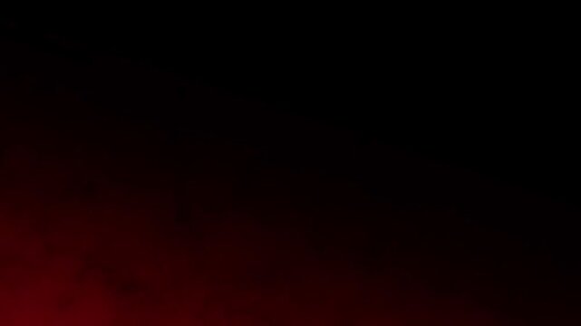red smoke on side corner. abstract Smoke, a cloud of hot fog on a dark background. Light, red, fog, cloud, black background, cloud of icy smoke. Floating fog. hell smoke