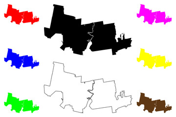 Hampshire County, Commonwealth of Massachusetts (U.S. county, United States of America, USA, U.S., US) map vector illustration, scribble sketch Hampshire map
