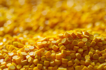 Yellow plastic granules