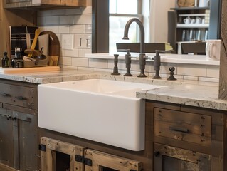 Rustic farmhouse double sink