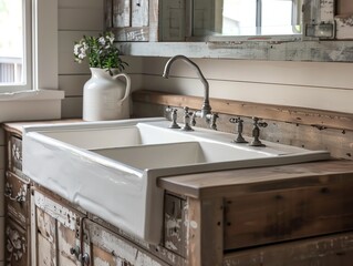Rustic farmhouse double sink