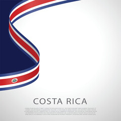 Costa Rica Flag ribbon Waving stock vector