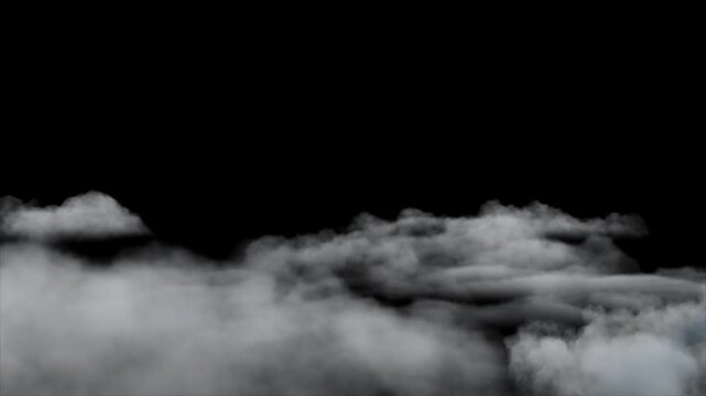 Clouds Soft Transition with Alpha Channel. 3D rendering. Passing clouds transition alpha channel place on footage or background easier to change colour.