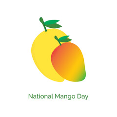 National Mango Day or Mango Day Vector, illustration. Celebrate National Mango Day on July 22 with Vibrant Mango Varieties on White Background.