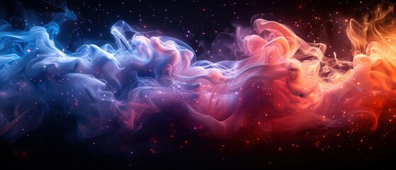 Abstract paint splashes in the form of thick smoke