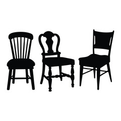 chair silhouette vector, stylish and versatile furniture designs