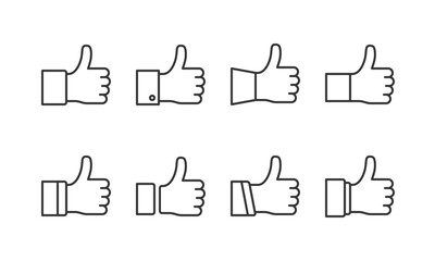 Obraz premium Thumbs up line icons, based on 64px grid, editable stroke, vector eps10 illustration