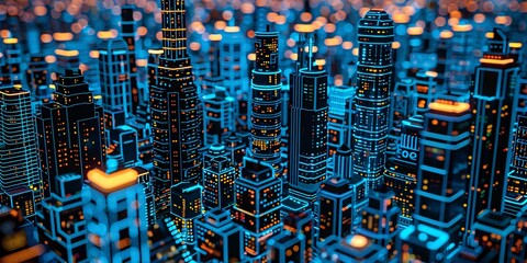 Close-up view of glowing circuit board pathways.