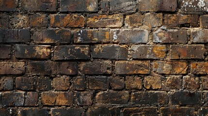 Obraz premium Textured block wall aged brick horizon