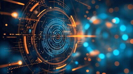 Abstract tech background. Futuristic technology interfaces with geometric shapes