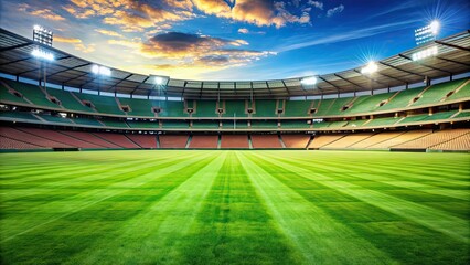 Fresh green outfield grass in a sports stadium, lawn, field, turf, lush, vibrant, nature, outdoors, background, natural, fresh