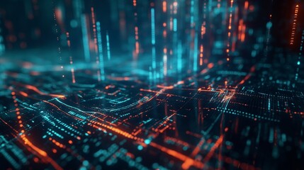 Graph chart: Digital technology and online stock market trading by traders