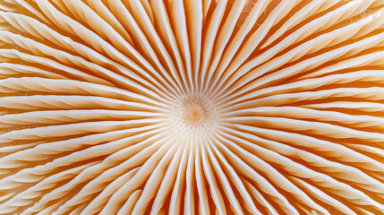 Fototapeta premium Explore the intricate details of mushrooms with closeup shots showcasing ridges, gills, and sections.