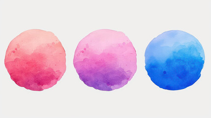 Vibrant round banners with abstract rainbow elements. Colorful watercolor brush frames  gradient backgrounds. Vector graphics.