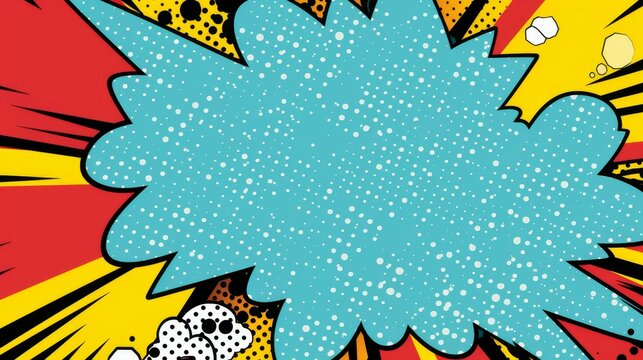 Unique superhero invitation design with comic book style, explosion backdrop, and vibrant speech bubble for party details.