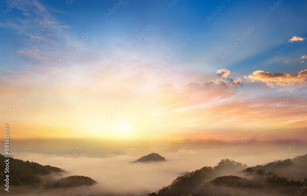 Wall mural mountain and sky sunrise background