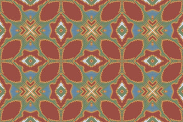 Geometric ethnic oriental ikat seamless pattern color oriental. Aztec ornament print. Design for background.