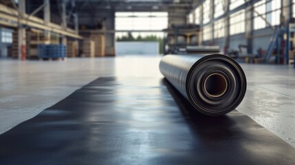 Laying and installation of roofing, bituminous waterproofing of an apartment building. Rolled roofing waterproofing of concrete slabs of stylobate. Heating and melting of bituminous roofing material.