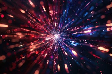 Obraz premium Bright, colorful explosion of light and color