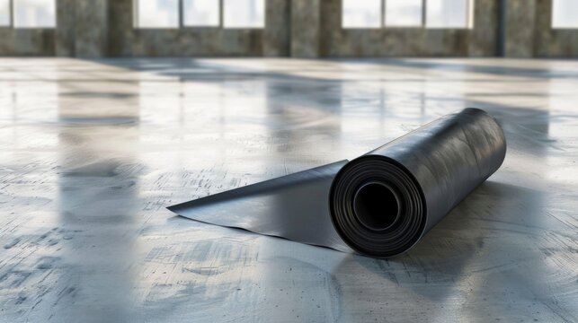 Laying and installation of roofing, bituminous waterproofing of an apartment building. Rolled roofing waterproofing of concrete slabs of stylobate. Heating and melting of bituminous roofing material.