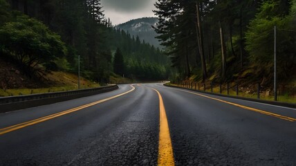 Fototapeta premium road in the forest,clean road in the forest 