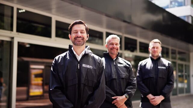 Security guard and his group providing protection services at an event
