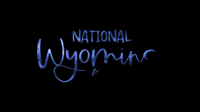 Animated National Wyoming Day lettering for social media graphics, event flyers, website banners, and promotional materials celebrating Wyomings statehood.
