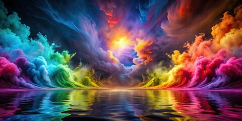 Fototapeta premium High-contrast colorful composition with visual drama and tension, high contrast, colors, visual, drama, tension, vibrant