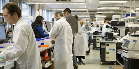 Obraz premium doctor and nurse working in hospital , doctors experiments on a lab