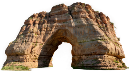 This high-resolution image captures a highly detailed and hyperrealistic arch rock formation, showcasing the intricate textures and natural beauty of the geological structure. 