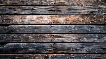 Obraz premium Top view of grungy vintage wooden planks with visible texture for text on blank background