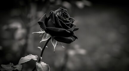 rose on black