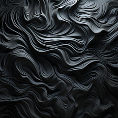 Abstract 3D Black Wavy Texture Background