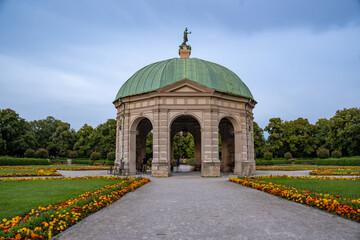 Diana Temple, a historic pavilion in the Munich Hofgarten. The Hofgarten is a historic park near the old town of Munich (Germany).