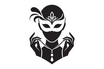 Masquerade Silhouette Icon Vector Illustration