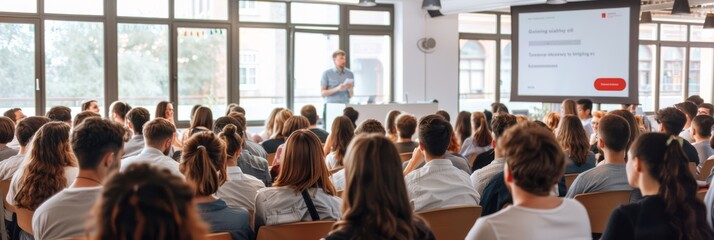 This corporate event is tailored for a professional audience, featuring expert speakers delivering engaging presentations with informative content to captivate and inform attendees