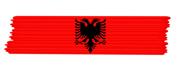 paint strokes of albanian flag on transparent background