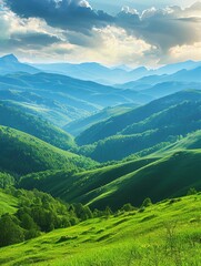 Peaceful mountain landscape for meditation and relaxation