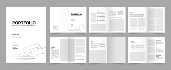 Architecture profile brochure template and interior portfolio layout design