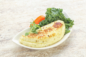 Roasted traditional cheese haloumi