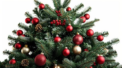 Fototapeta premium christmas tree with christmas decorations