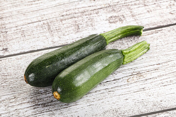Sliced raw young green zucchini