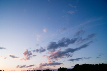 Cloudy Sunset Sky Over Trees