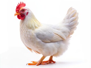 Fototapeta premium Hen isolated on background, rendering , hen, isolated,background,render, chicken, poultry, farm, animal, domestic, white