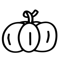 Hand drawn black and white color of  pumpkin design isolated on trantransparent background. Vector illustration. 
