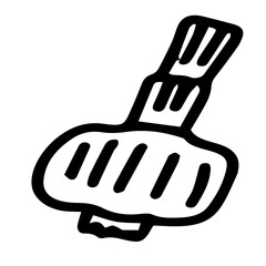 Obraz premium Hand drawn black and white color of Garlic design isolated on trantransparent background. Vector illustration. 