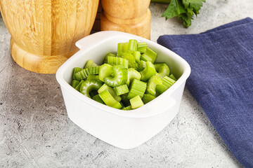 Vegan cuisine - Sliced celery stem