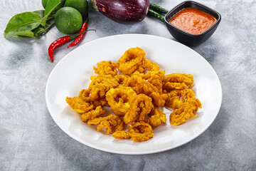 Golden fried squid crispy tempura