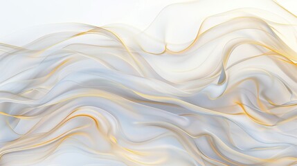 Obraz premium Abstract golden wave background with smooth flowing lines on a white gradient. Minimalistic luxury design.