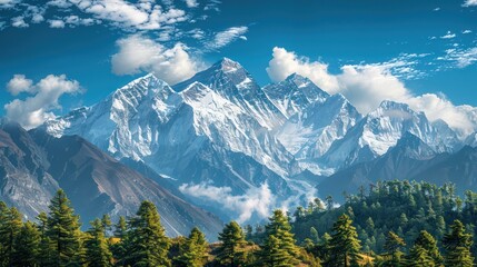 Obraz premium Beautiful of everest moutain in summer